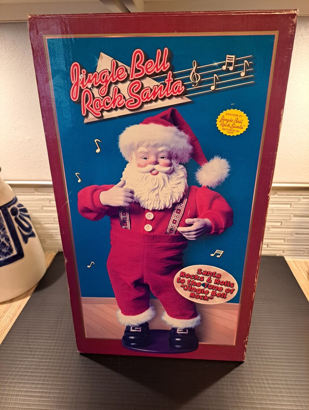 Vtg Jingle Bell Rock Santa Claus Animated Dancing Musical Toy WORKING 1998